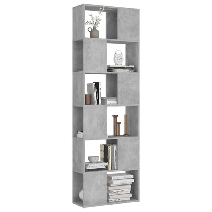 vidaXL Bibliothèque séparateur de pièce gris béton 60x24x186 cm aggloméré