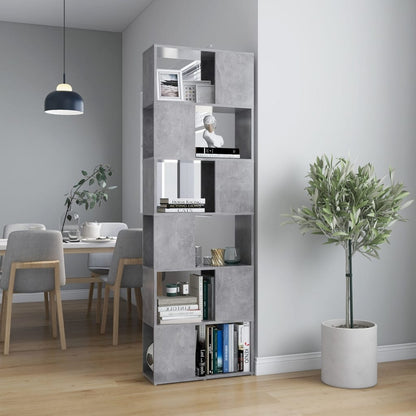 vidaXL Bibliothèque séparateur de pièce gris béton 60x24x186 cm aggloméré