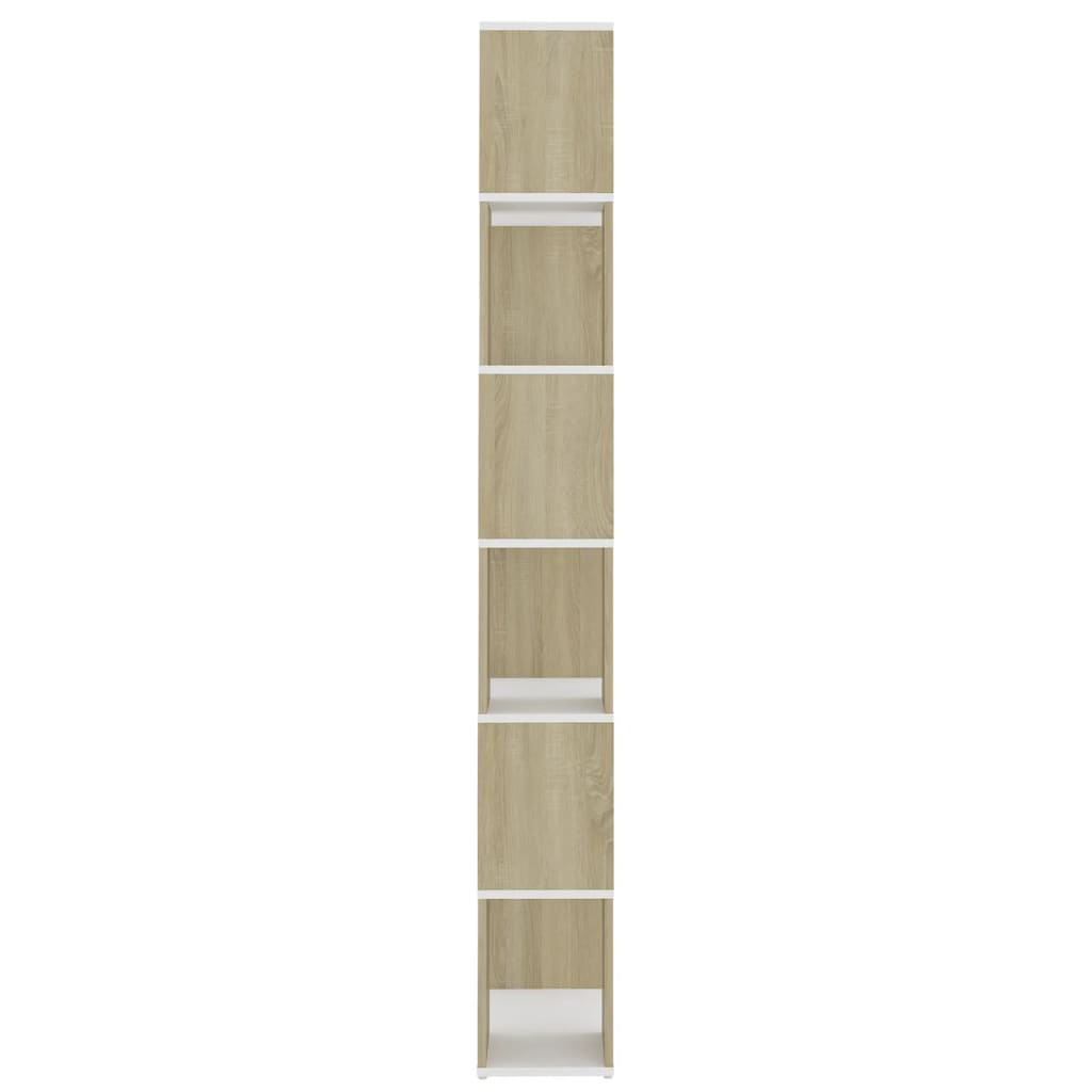 vidaXL Bibliothèque Cloison de séparation Blanc Chêne Sonoma 60x24x186 cm