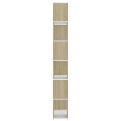 vidaXL Bibliothèque Cloison de séparation Blanc Chêne Sonoma 60x24x186 cm