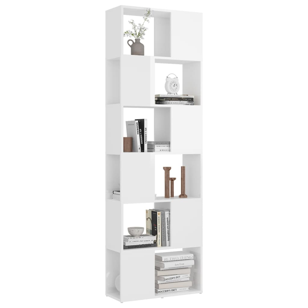 vidaXL Bibliothèque séparateur de pièce Blanc brillant 60x24x186 cm