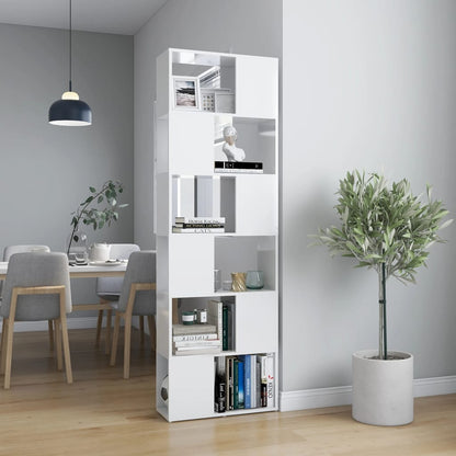 vidaXL Bibliothèque séparateur de pièce Blanc brillant 60x24x186 cm