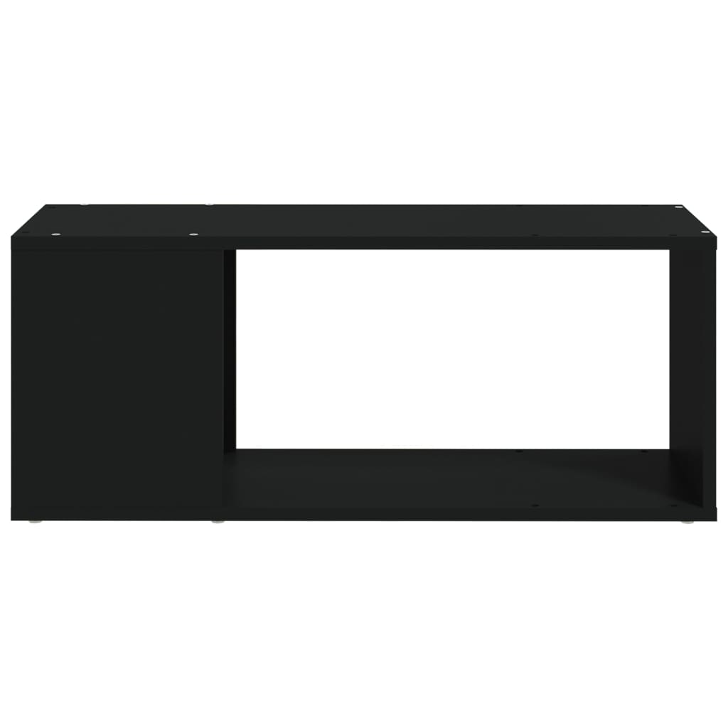 vidaXL Meuble TV Noir 80x24x32 cm Bois d'ingénierie