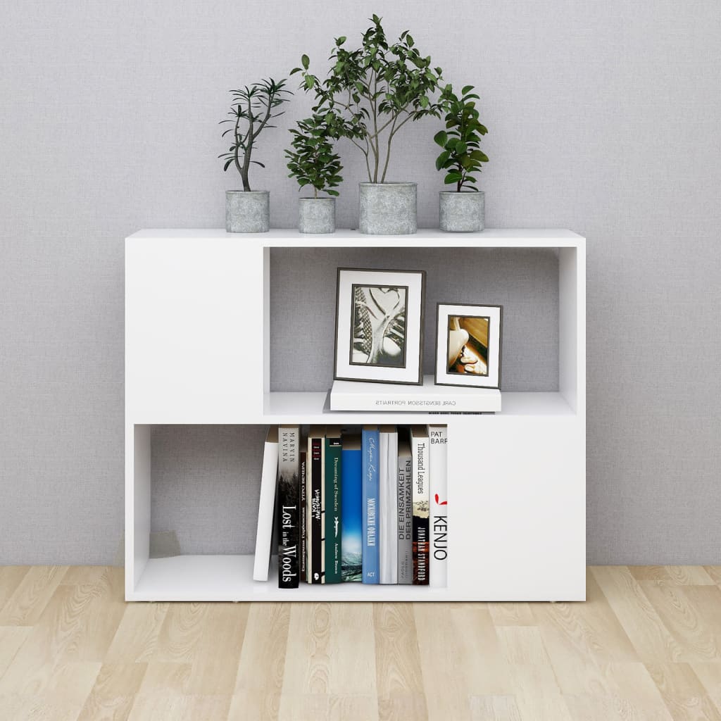 vidaXL Meuble TV blanc 80x24x63 cm en bois d'ingénierie