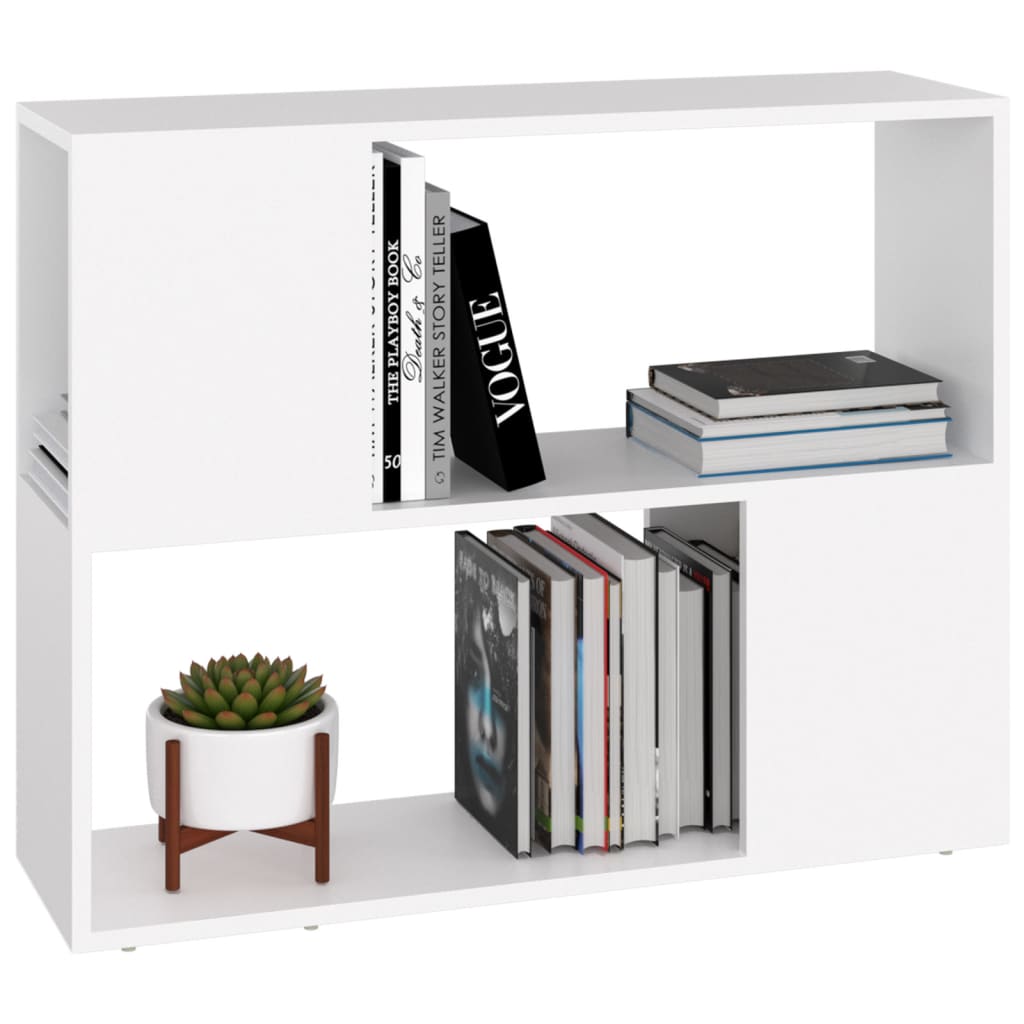 vidaXL Meuble TV blanc 80x24x63 cm en bois d'ingénierie