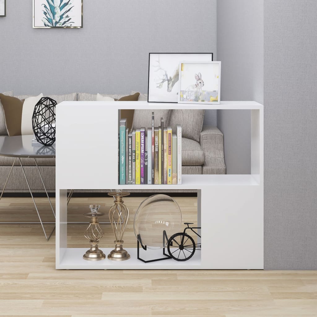vidaXL Meuble TV blanc 80x24x63 cm en bois d'ingénierie