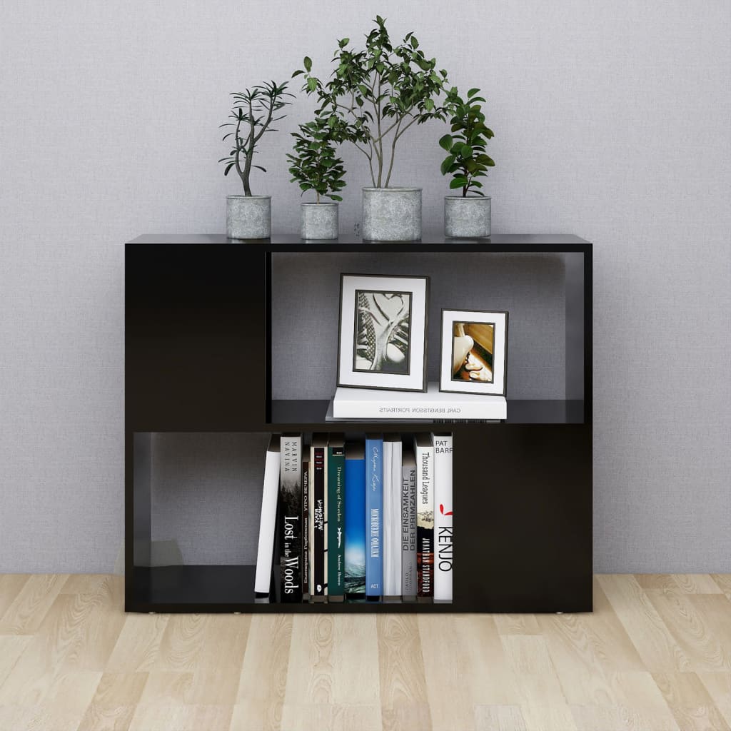 vidaXL Meuble TV Noir 80x24x63 cm Bois d'ingénierie