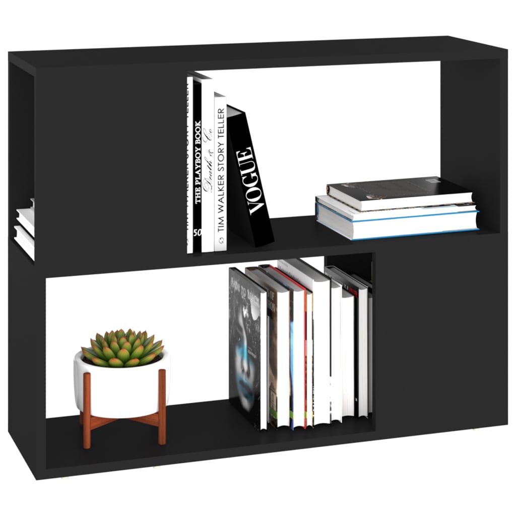 vidaXL Meuble TV Noir 80x24x63 cm Bois d'ingénierie