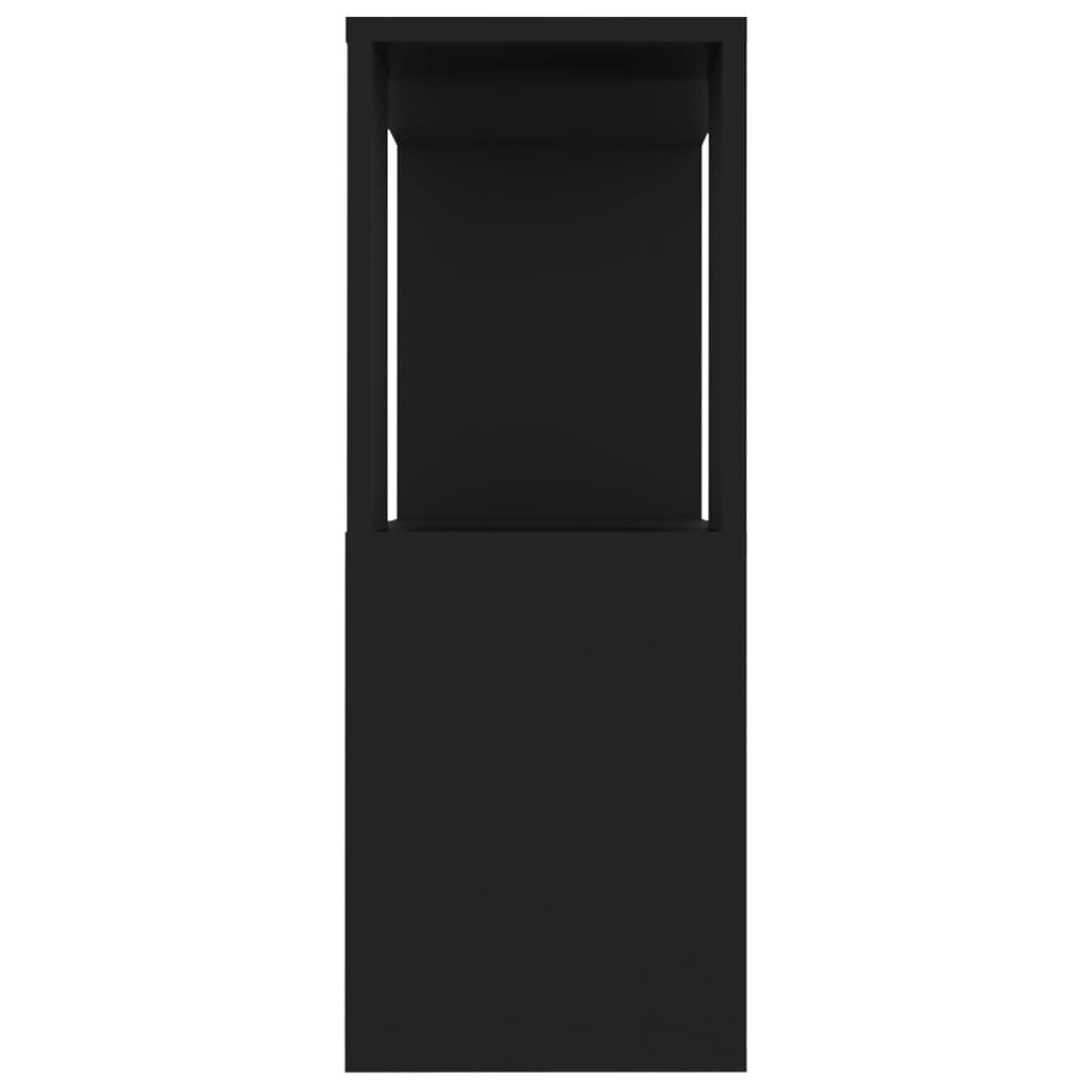 vidaXL Meuble TV Noir 80x24x63 cm Bois d'ingénierie