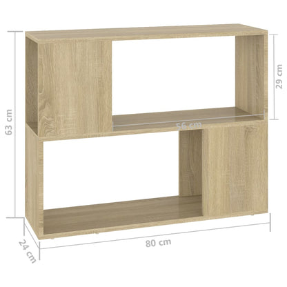 vidaXL Meuble TV chêne Sonoma 80x24x63 cm Bois d'ingénierie