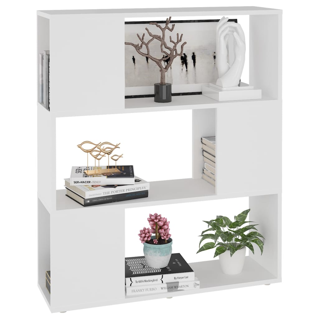 vidaXL Bibliothèque Séparateur de pièce Blanc 80x24x94 cm Bois d'ingénierie