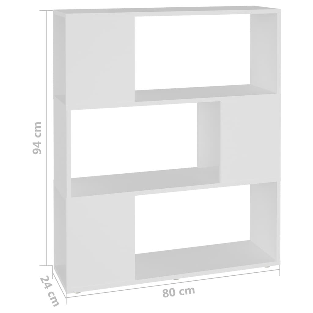vidaXL Bibliothèque Séparateur de pièce Blanc 80x24x94 cm Bois d'ingénierie