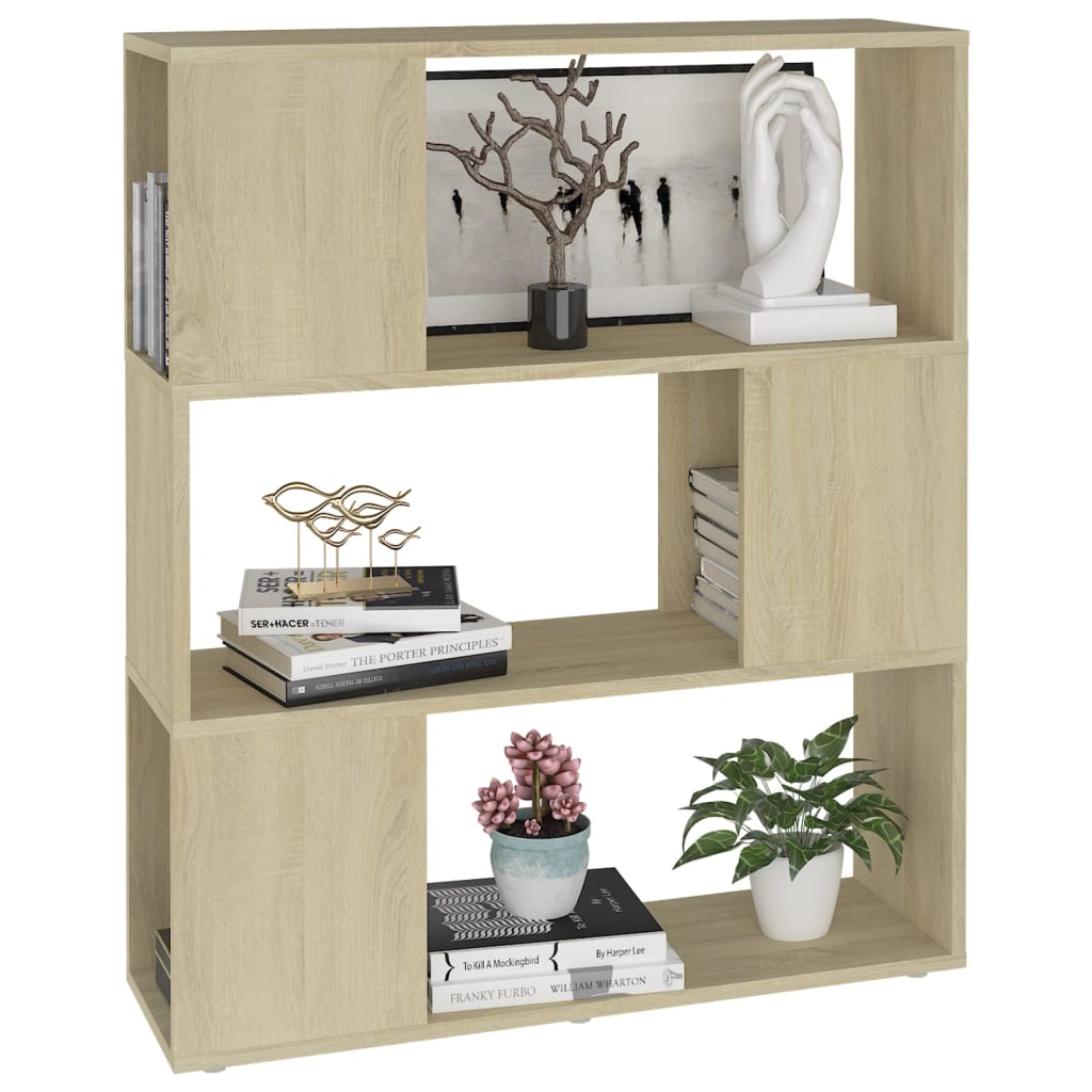 vidaXL Bücherregal Raumteiler Sonoma-Eiche 80x24x94 cm Holzwerkstoff
