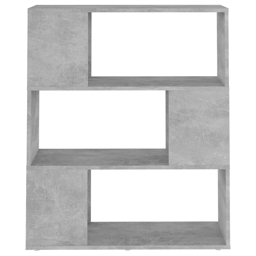 vidaXL Étagère de bibliothèque Séparateur de pièce Gris béton 80x24x94 cm Bois d'ingénierie