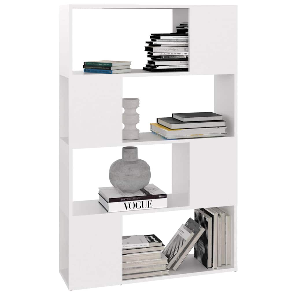 vidaXL Bibliothèque Meuble de séparation Blanc 80x24x124,5 cm Bois d'ingénierie