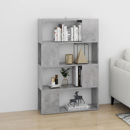 vidaXL Bibliothèque séparateur de pièce gris béton 80x24x124,5 cm bois d'ingénierie