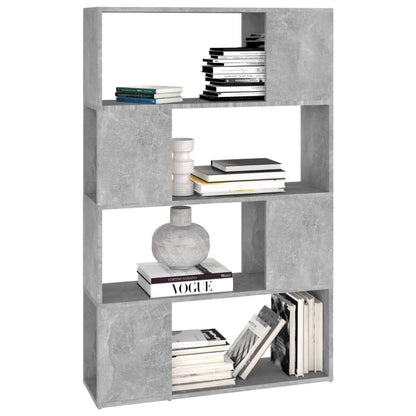 vidaXL Bibliothèque séparateur de pièce gris béton 80x24x124,5 cm bois d'ingénierie