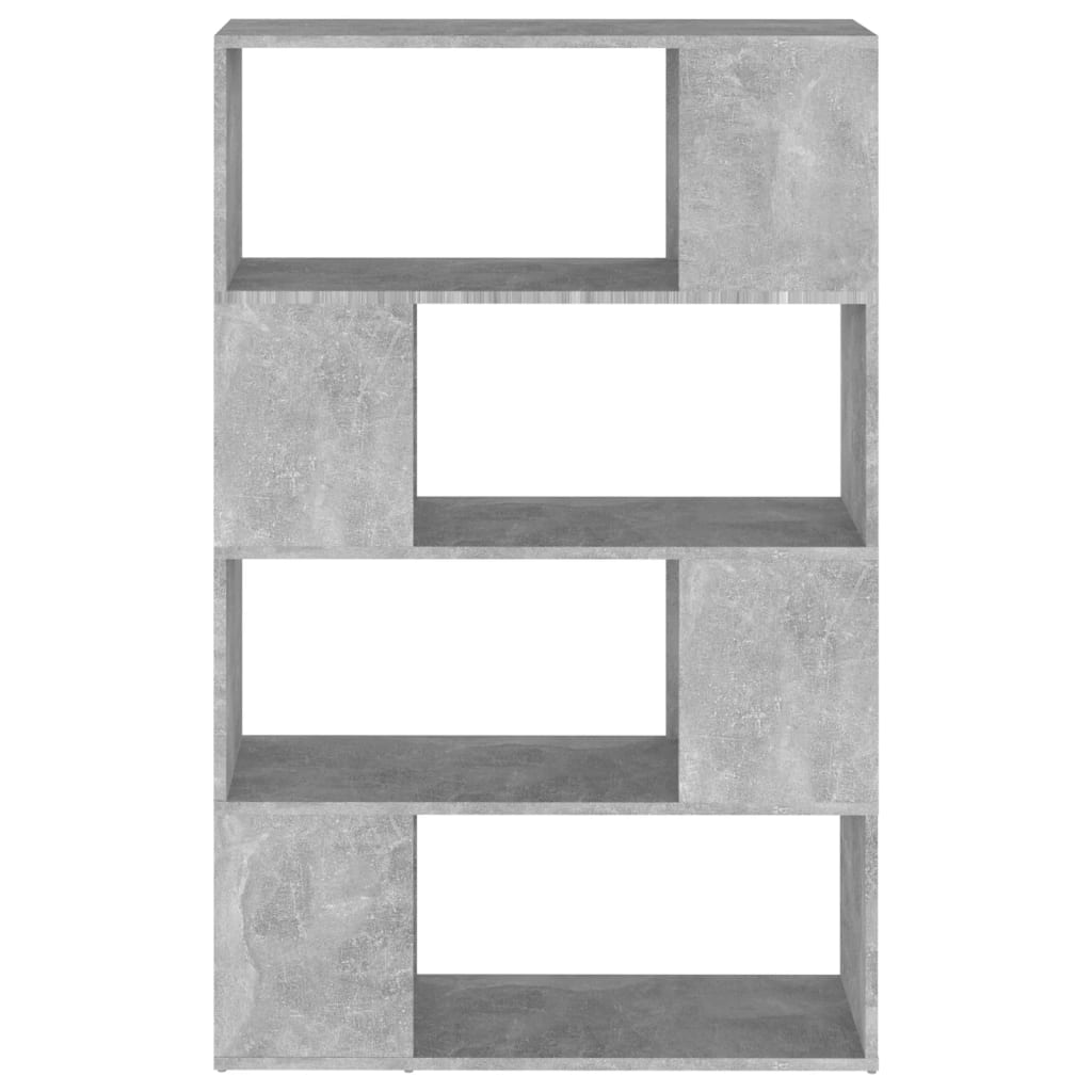 vidaXL Bibliothèque séparateur de pièce gris béton 80x24x124,5 cm bois d'ingénierie