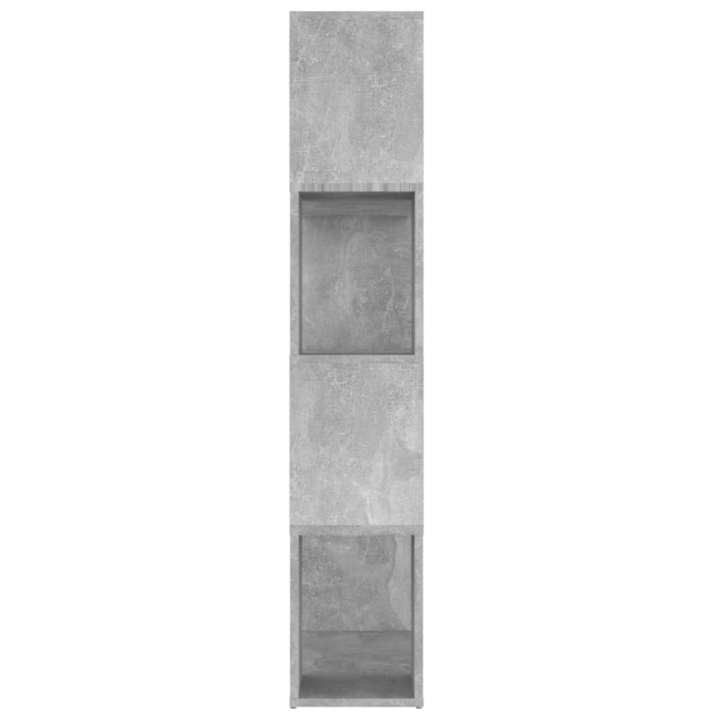 vidaXL Bibliothèque séparateur de pièce gris béton 80x24x124,5 cm bois d'ingénierie