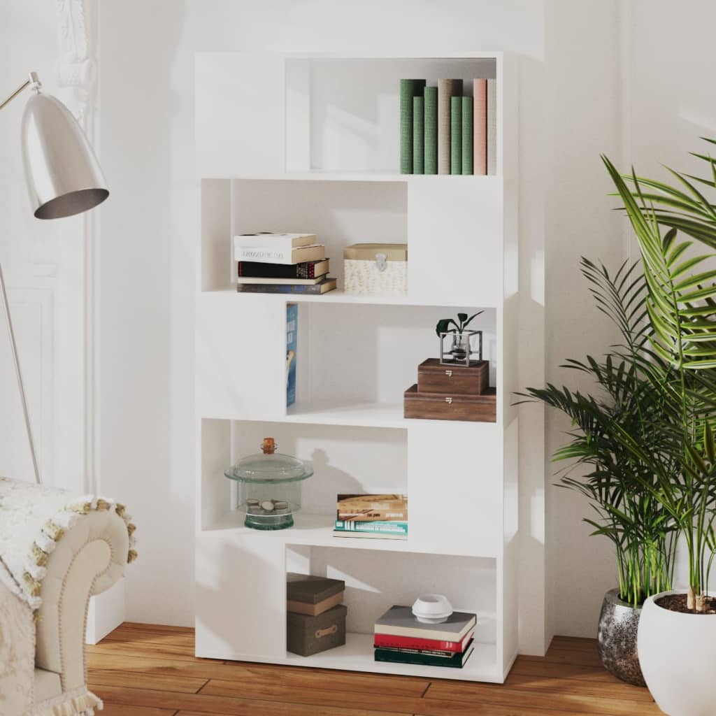vidaXL Bibliothèque Séparateur de pièce Blanc 80x24x155 cm Bois d'ingénierie