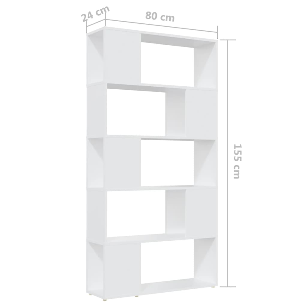 vidaXL Bibliothèque Séparateur de pièce Blanc 80x24x155 cm Bois d'ingénierie