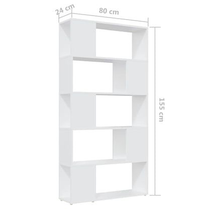 vidaXL Bibliothèque Séparateur de pièce Blanc 80x24x155 cm Bois d'ingénierie