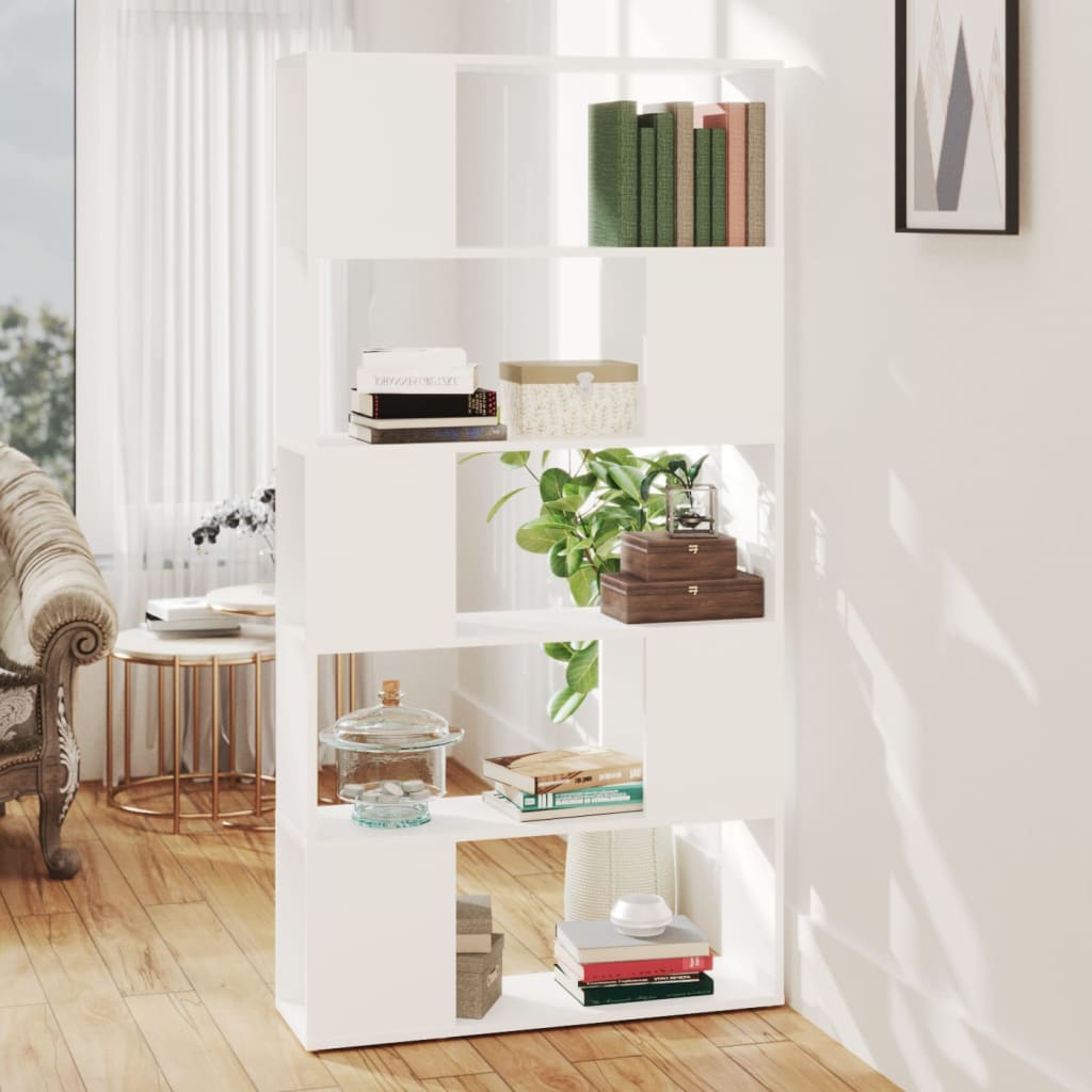 vidaXL Bibliothèque Séparateur de pièce Blanc 80x24x155 cm Bois d'ingénierie