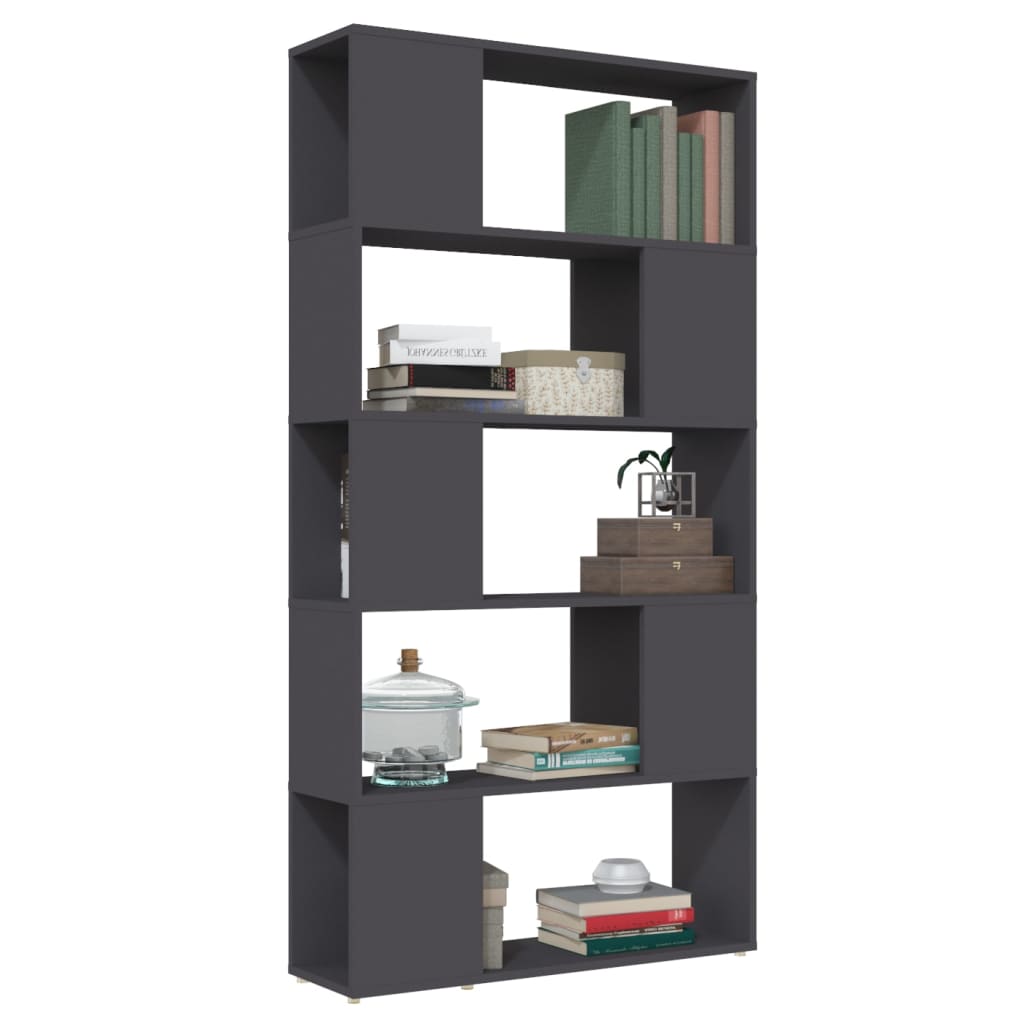 vidaXL Bücherregal Raumteiler Grau 80x24x155 cm Holzwerkstoff