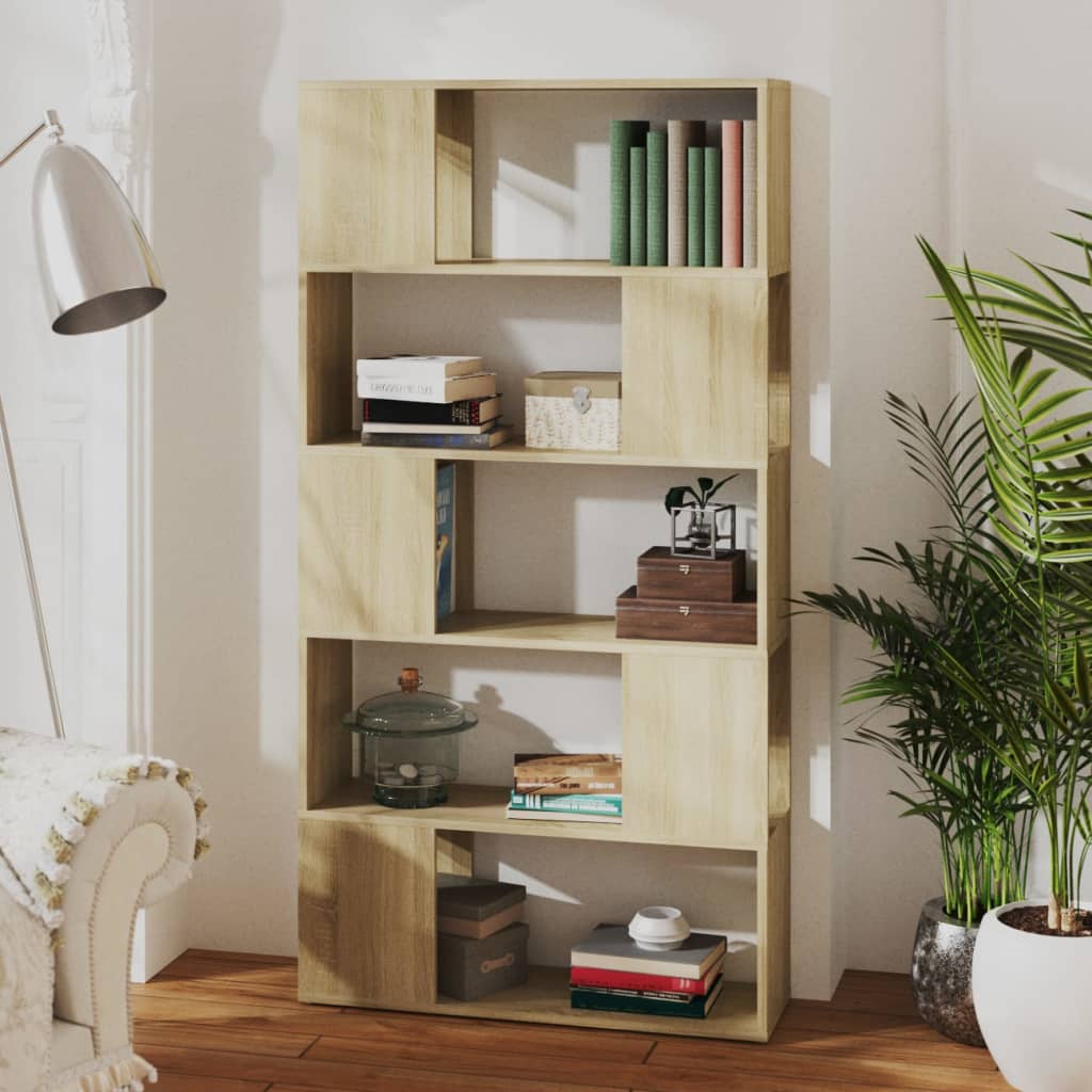 vidaXL Bücherregal Raumteiler Sonoma-Eiche 80x24x155 cm Holzwerkstoff