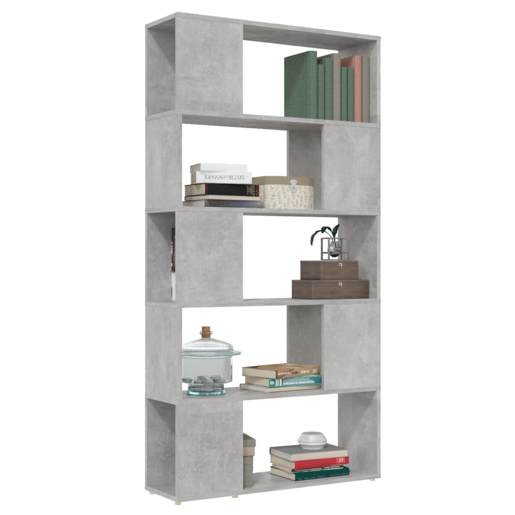 vidaXL Bücherregal Raumteiler Betongrau 80x24x155 cm Holzwerkstoff