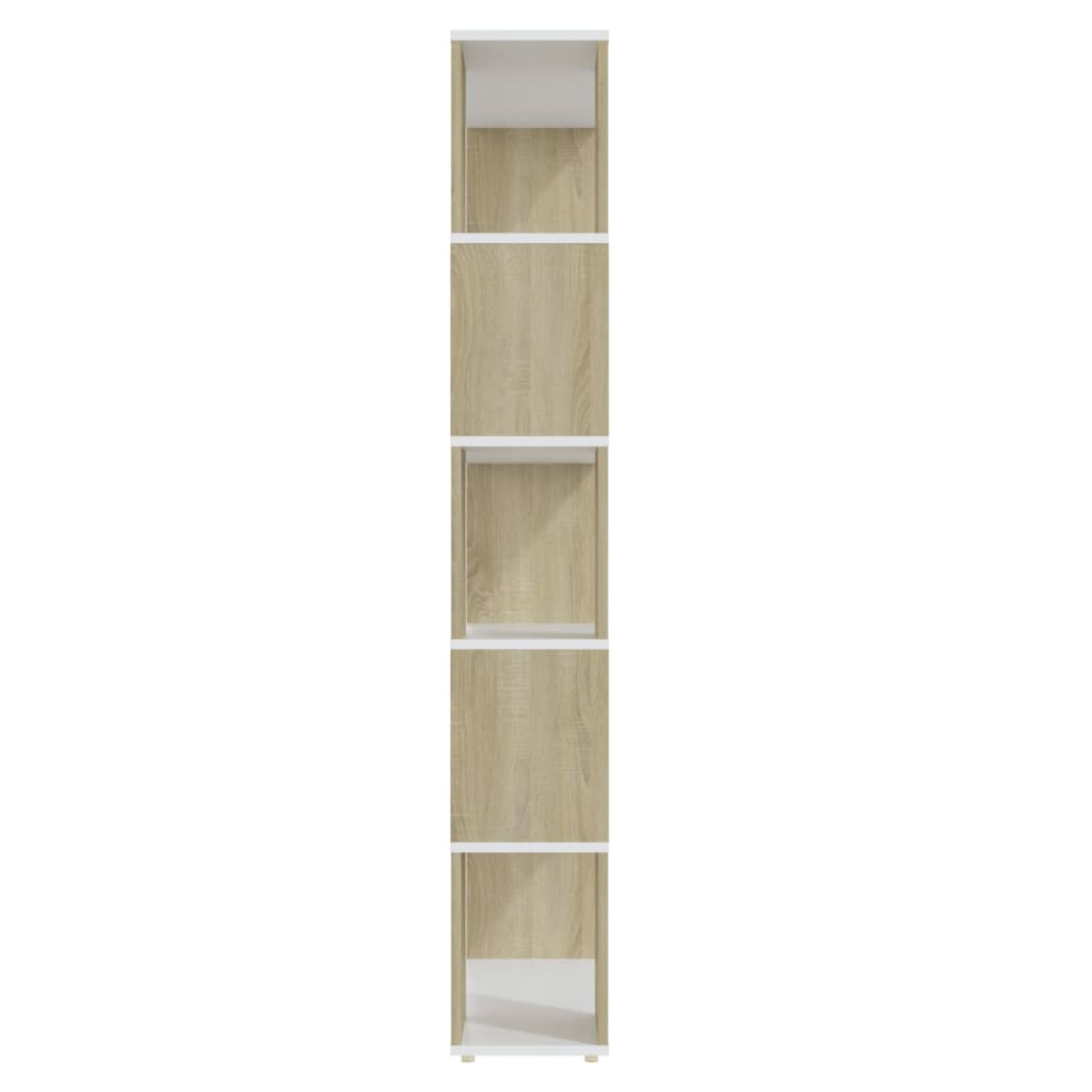 vidaXL Bücherregal Raumteiler Weiß Sonoma-Eiche 80x24x155 cm