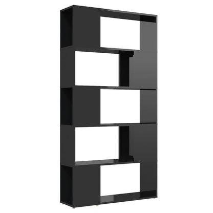 vidaXL Étagère séparateur de pièce noir brillant 80x24x155 cm