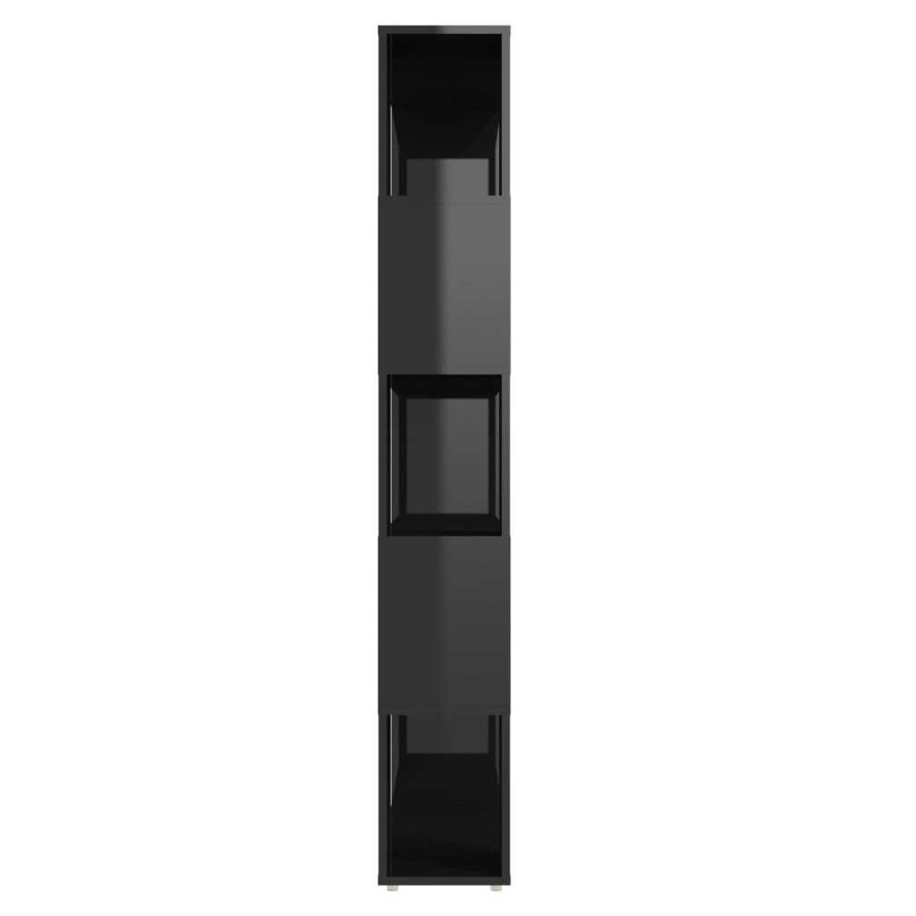 vidaXL Étagère séparateur de pièce noir brillant 80x24x155 cm
