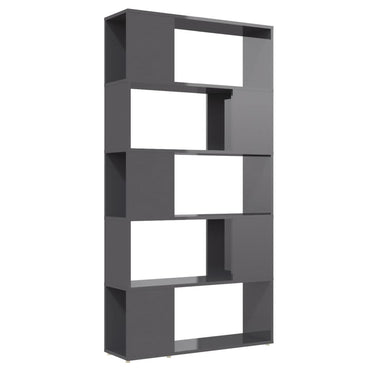 vidaXL Bücherregal Raumteiler Hochglanz-Grau 80x24x155cm Holzwerkstoff