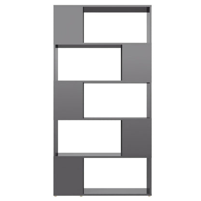 vidaXL Bücherregal Raumteiler Hochglanz-Grau 80x24x155cm Holzwerkstoff