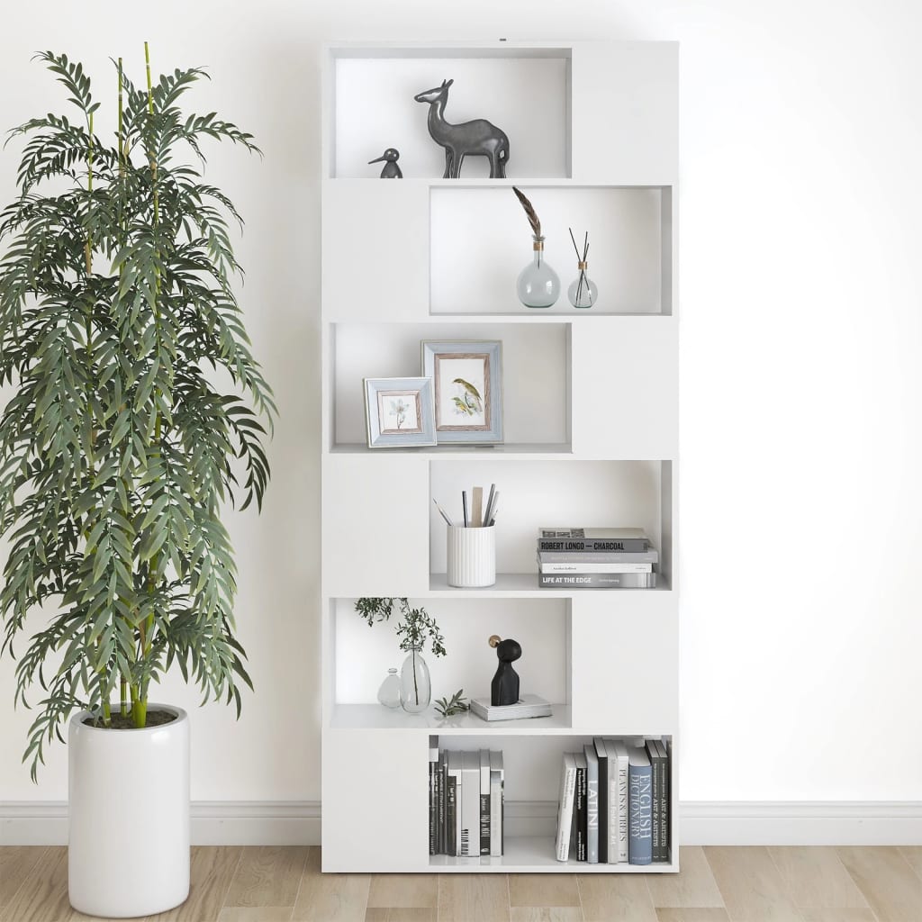 vidaXL Étagère Bibliothèque Séparateur de pièce Blanc 80x24x186 cm Bois d'ingénierie
