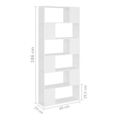 vidaXL Étagère Bibliothèque Séparateur de pièce Blanc 80x24x186 cm Bois d'ingénierie
