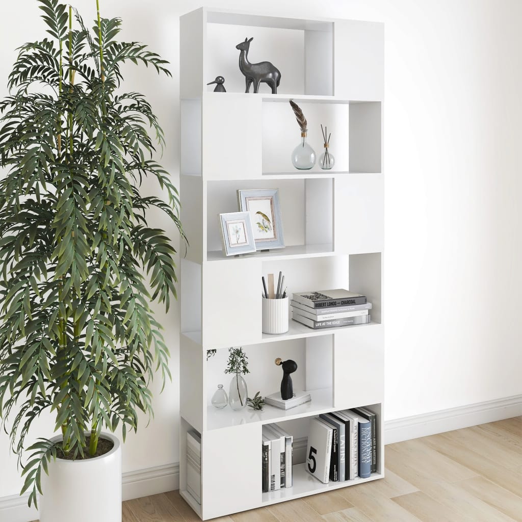 vidaXL Étagère Bibliothèque Séparateur de pièce Blanc 80x24x186 cm Bois d'ingénierie