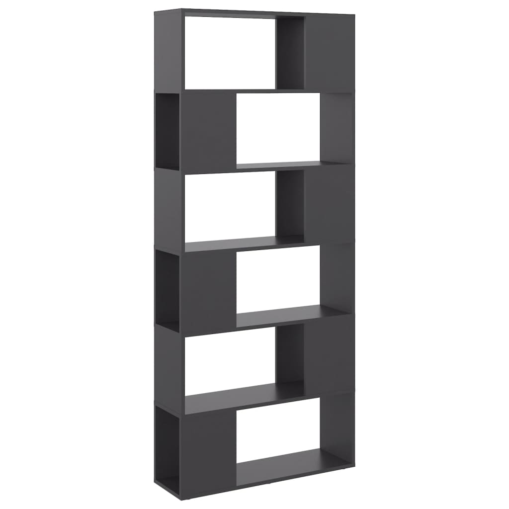 vidaXL Bibliothèque Séparateur de pièce gris 80x24x186 cm Bois d'ingénierie