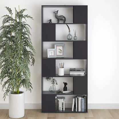 vidaXL Bibliothèque Séparateur de pièce gris 80x24x186 cm Bois d'ingénierie