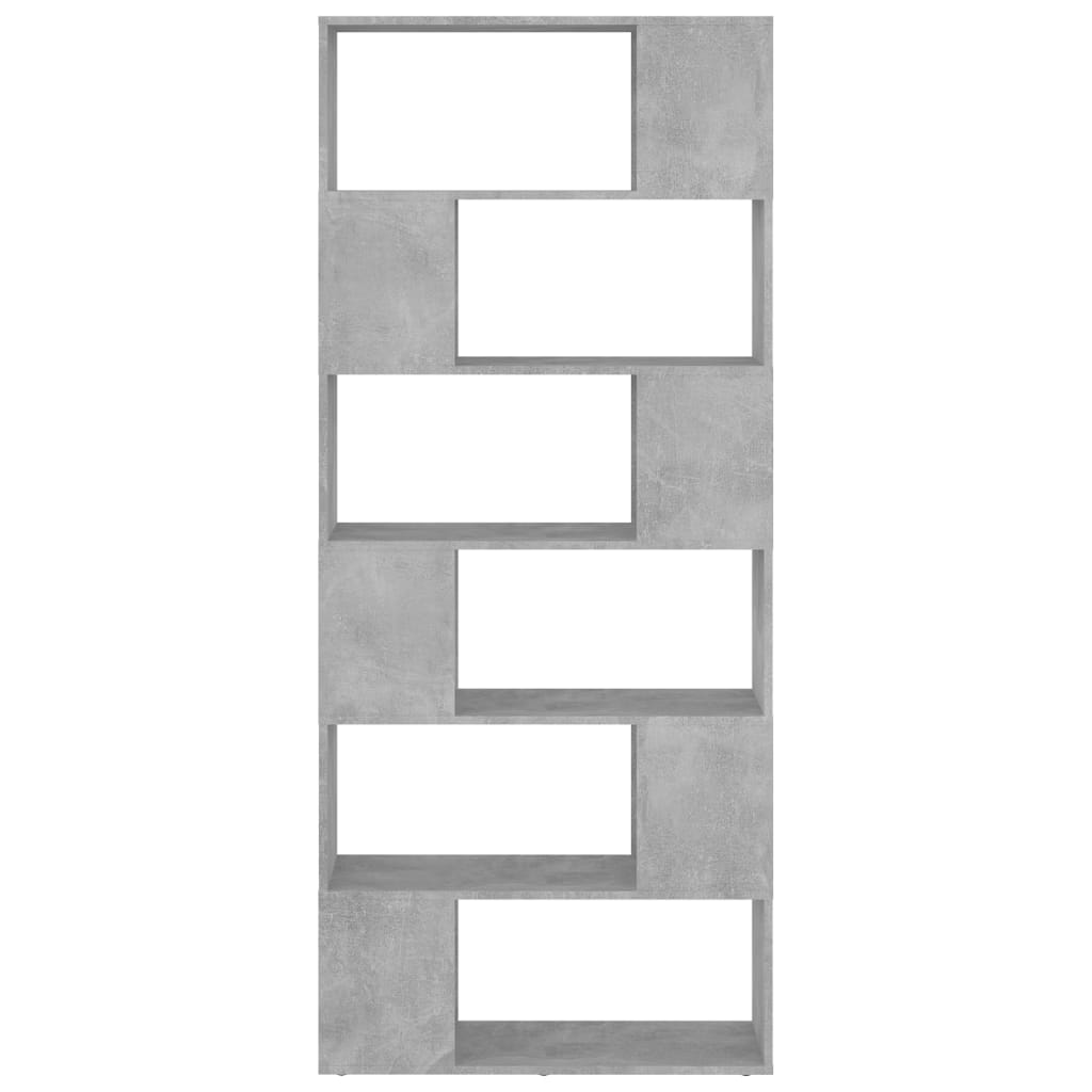 vidaXL Bücherregal Raumteiler Betongrau 80x24x186 cm Holzwerkstoff