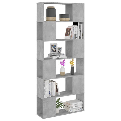vidaXL Bücherregal Raumteiler Betongrau 80x24x186 cm Holzwerkstoff