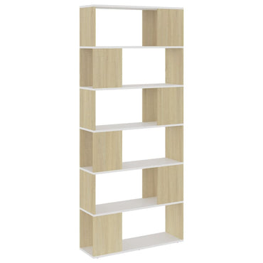 vidaXL Étagère Bibliothèque Séparateur de Pièce Blanc Chêne Sonoma 80x24x186 cm