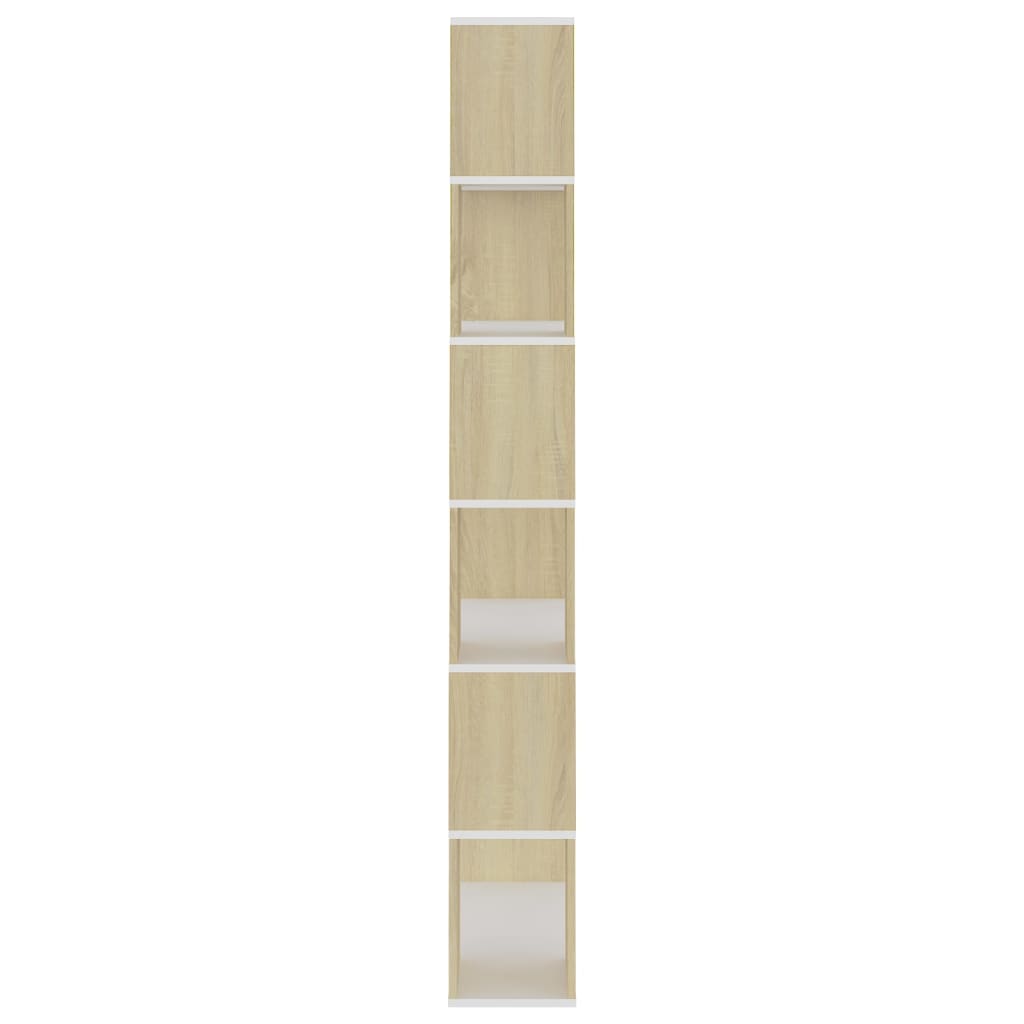 vidaXL Étagère Bibliothèque Séparateur de Pièce Blanc Chêne Sonoma 80x24x186 cm