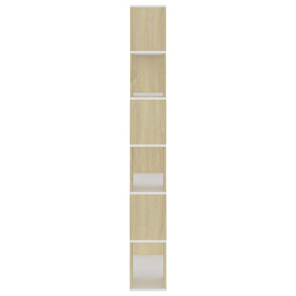 vidaXL Étagère Bibliothèque Séparateur de Pièce Blanc Chêne Sonoma 80x24x186 cm