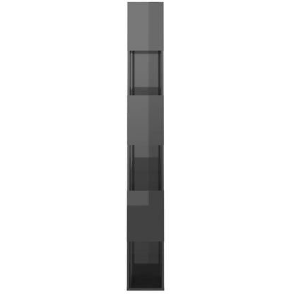 vidaXL Bibliothèque étagère de séparation Gris brillant 80x24x186 cm Bois d'ingénierie
