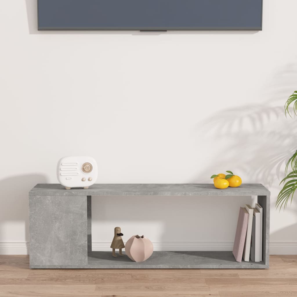 vidaXL TV-Schrank Betongrau 100x24x32 cm Holzwerkstoff