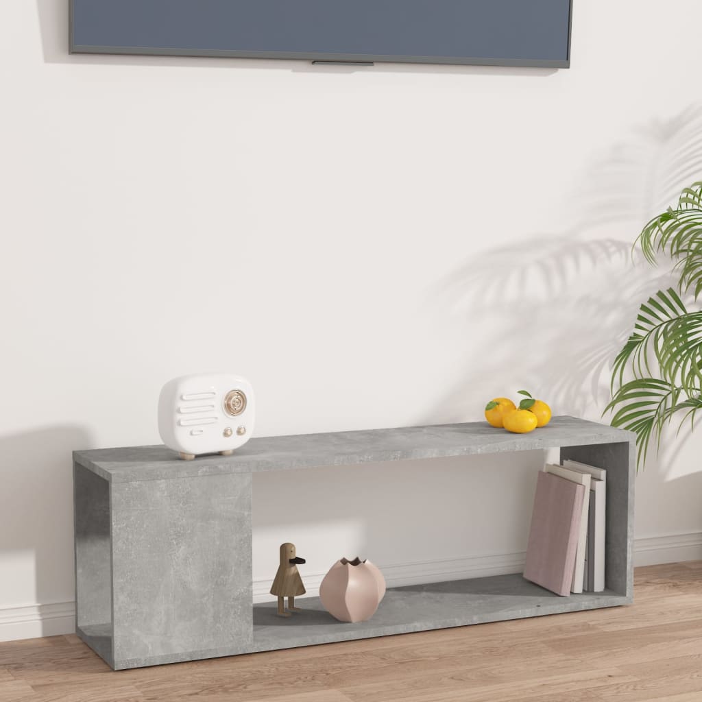 vidaXL TV-Schrank Betongrau 100x24x32 cm Holzwerkstoff