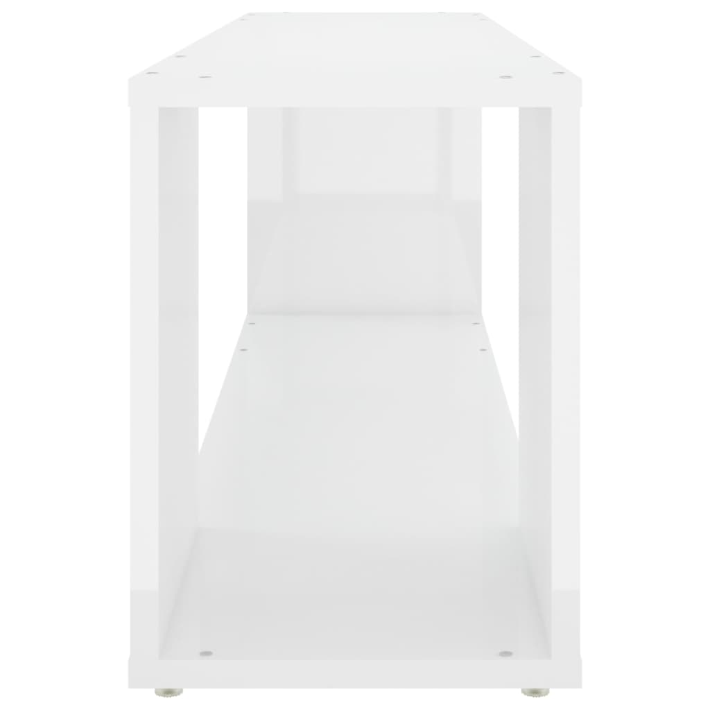 vidaXL Meuble TV blanc brillant 100x24x32 cm Aggloméré