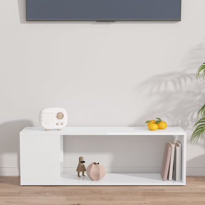 vidaXL Meuble TV blanc brillant 100x24x32 cm Aggloméré